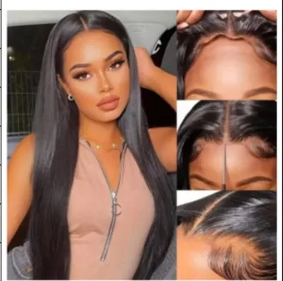 Glueless 13A 5x5 Lace closure Wig Straight(100% human hair)
